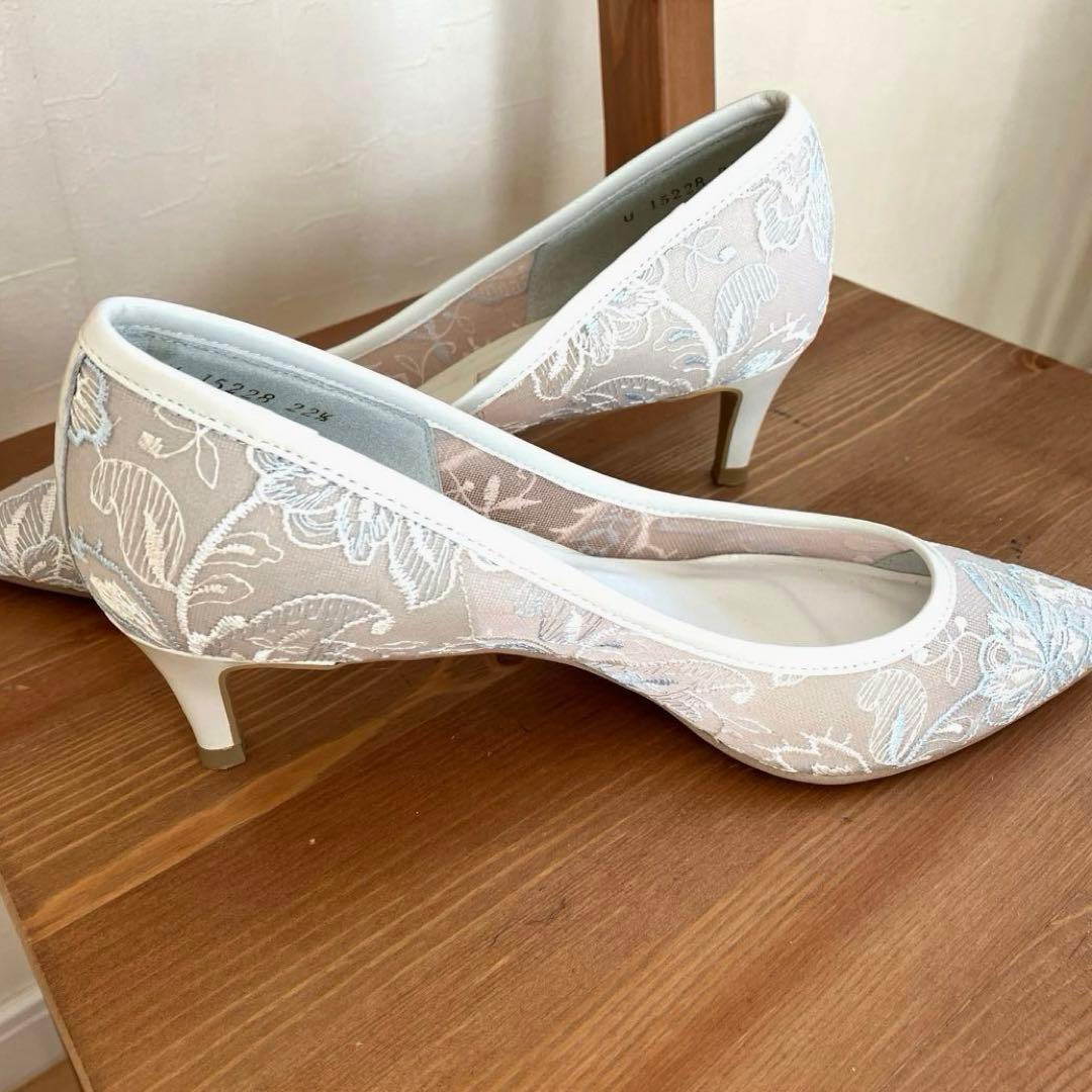 ☆美品 ダイアナ DIANA レース刺繍 ブライダルシューズ - メルカリ