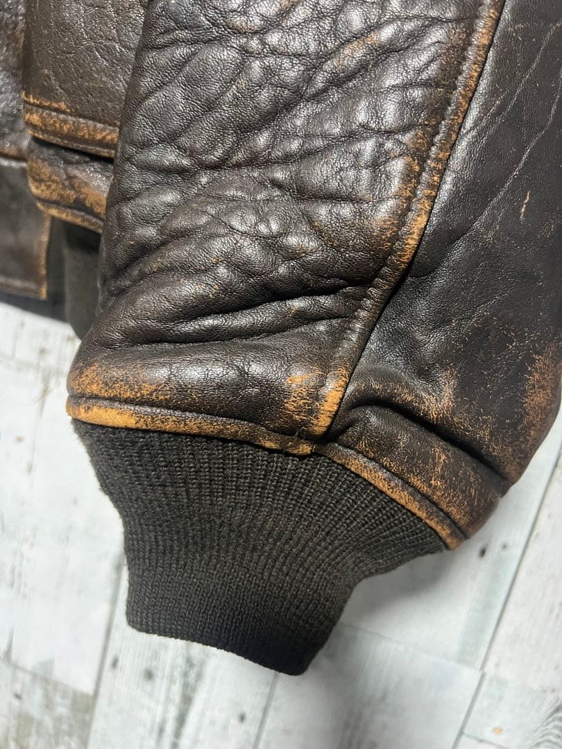 アヴィレックス A-2 フライトジャケット AVIREX シボ革 胸タグ 希少