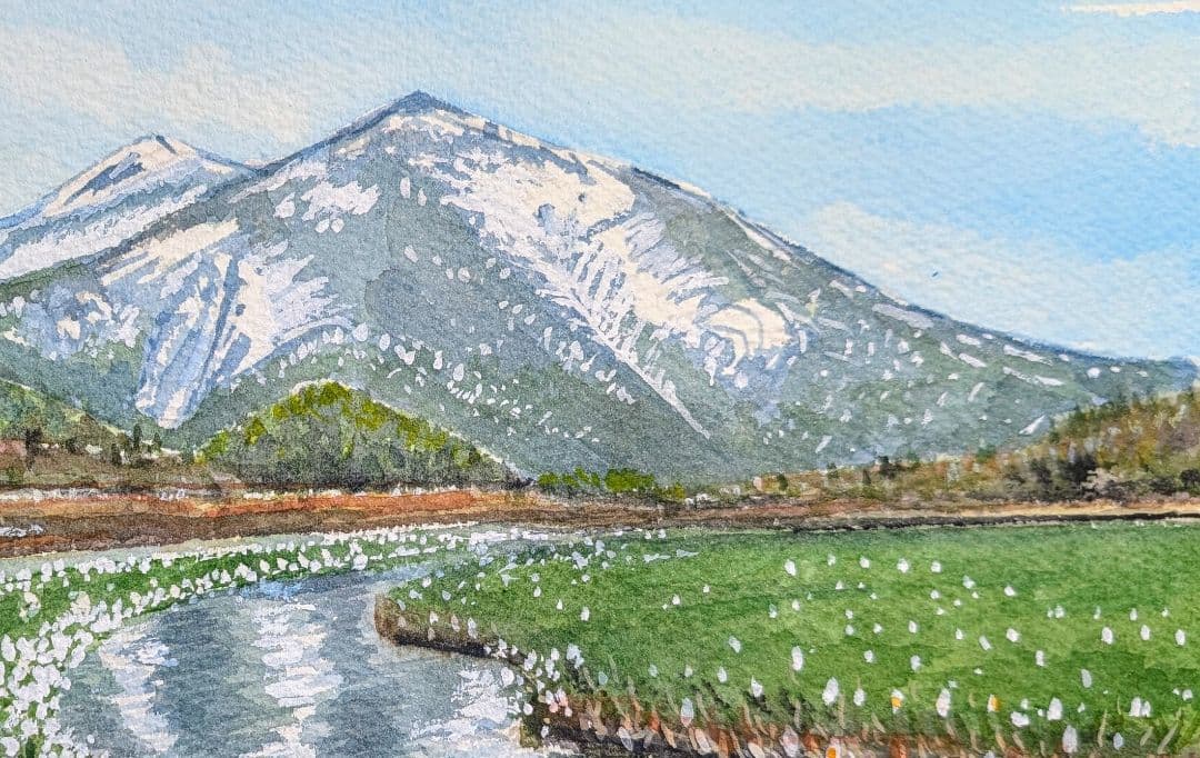 タモ 材フレーム 額縁入り《 尾瀬ヶ原より至仏山を望む 》