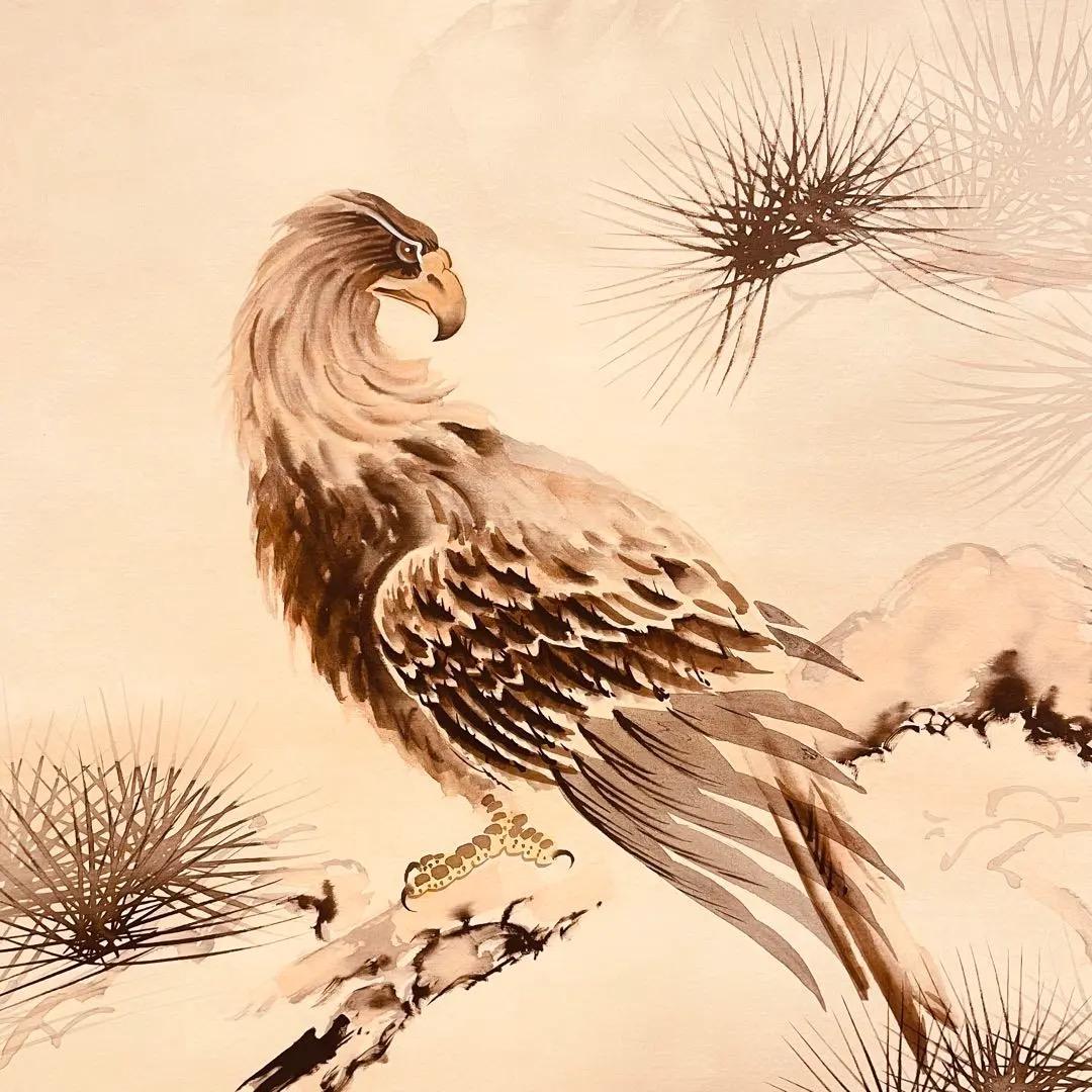 3087 秀仙 「一富士二鷹三茄子」 極箱 肉筆 絹本 日本画 掛軸