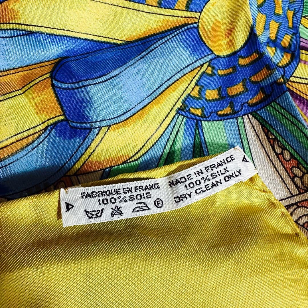 HERMES エルメス スカーフ シルク カレ90 大判 馬のリボン飾り マルチ