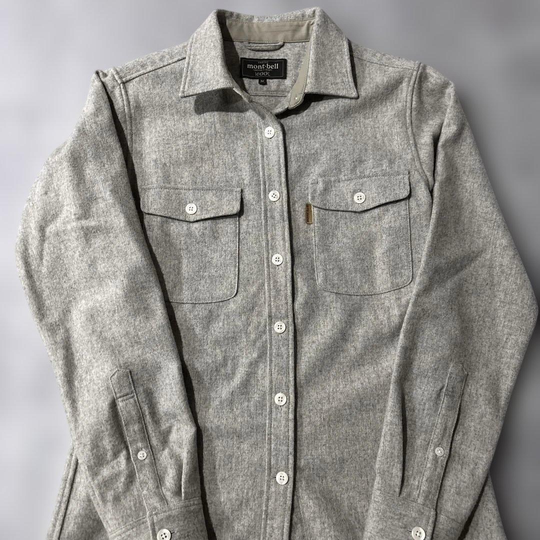 美品]モンベル ウール マウンテンシャツ グレー Mサイズ - メルカリ