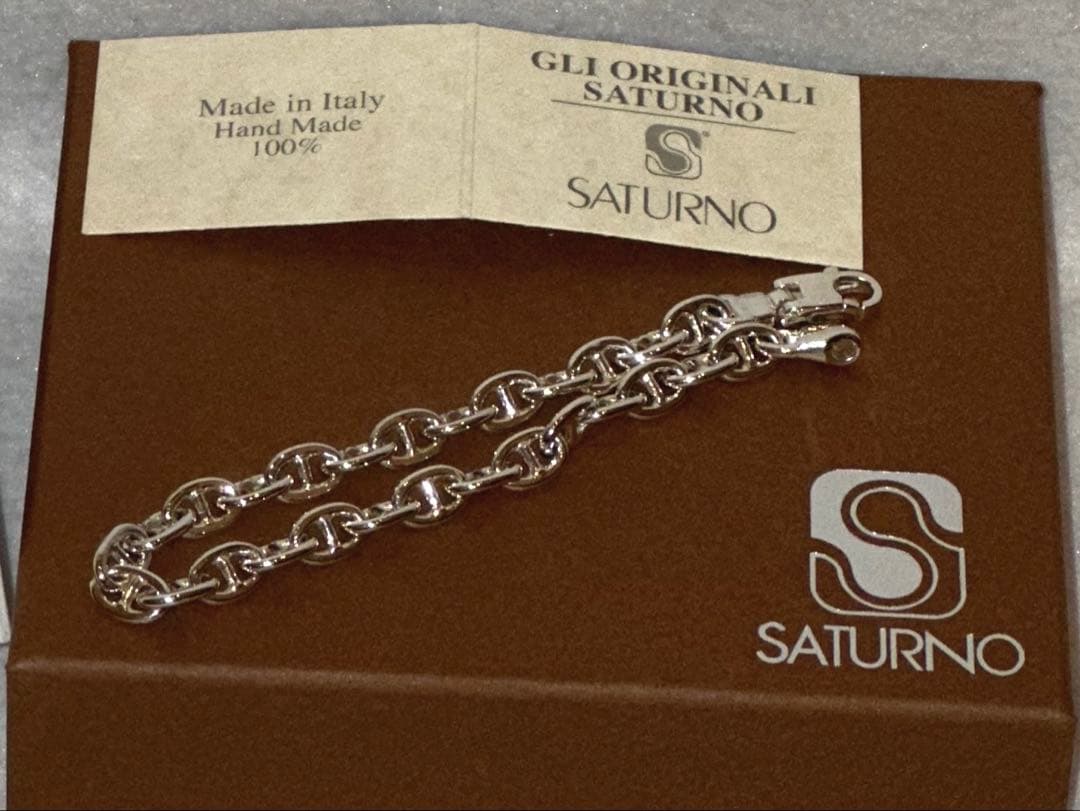 SATURNO（サツルノ） アンカーチェーン シルバーブレスレット SATURNO サツルノ ブレスレット シルバー925 プレート付きアンカー