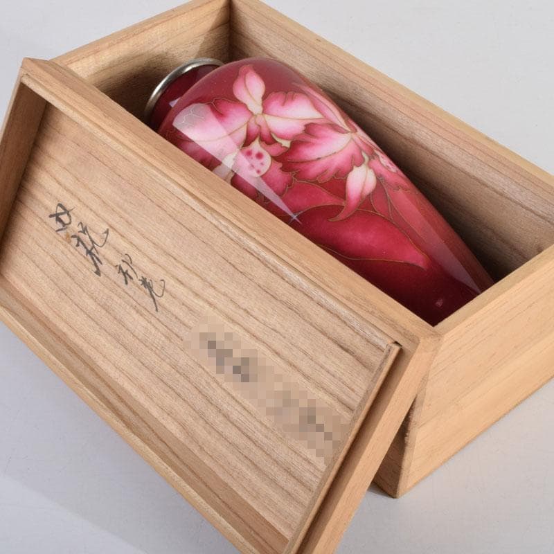 七宝焼 田村七宝工芸 カトレア文 花瓶 共箱 V R9421 - メルカリ