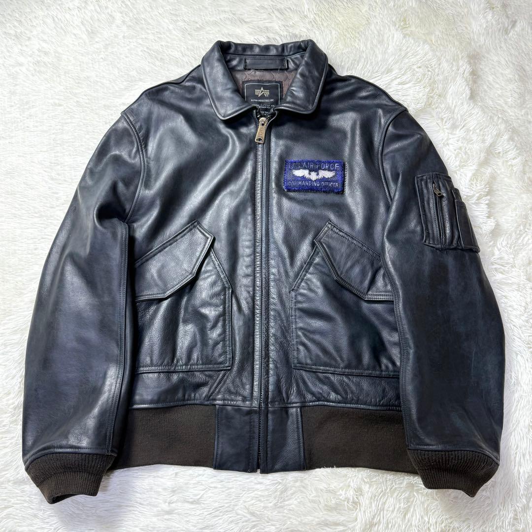 ALPHA アルファ CWU-45P ブラックレザー フライトジャケット XL - メルカリ