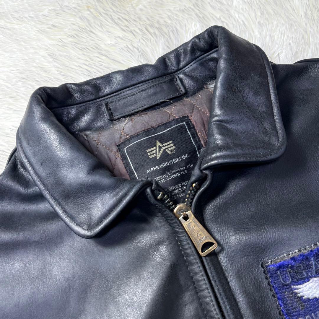 ALPHA アルファ CWU-45P ブラックレザー フライトジャケット XL - メルカリ