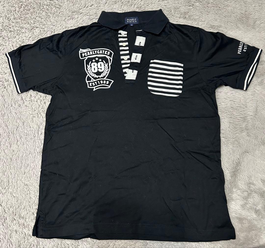 PEARLY GATES ブラックポロシャツ - メルカリ