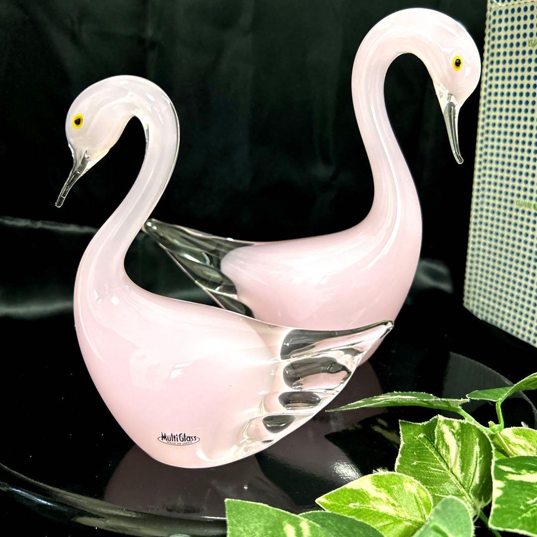 Multi Glass マルティグラス 白鳥スワン ガラス工芸 置物 - メルカリ