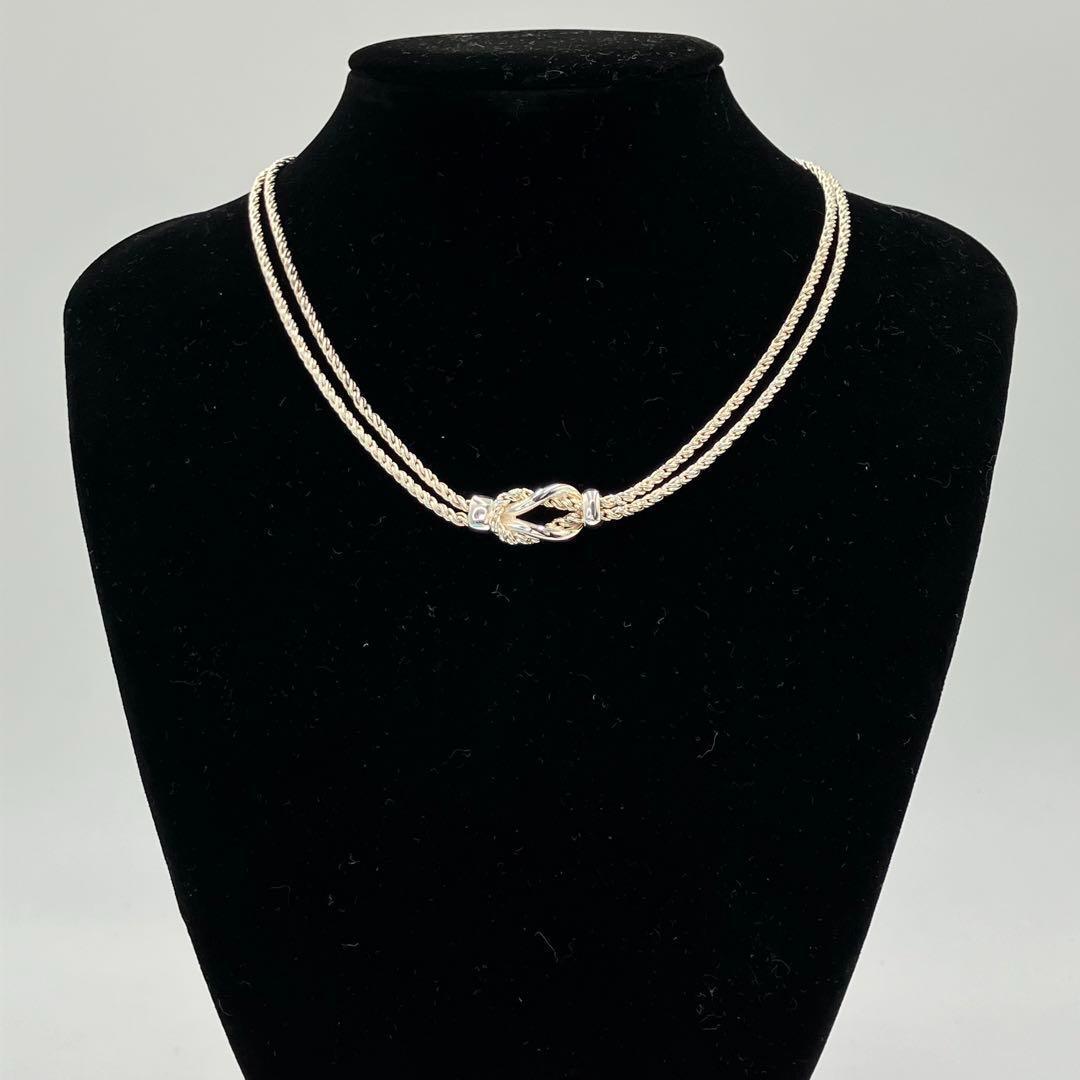 極美品希少✨ティファニー ダブルロープ ノット ネックレス シルバー