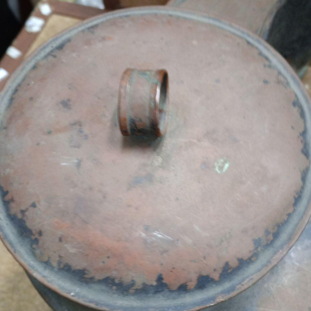 4483）燗銅壺（かんどうこ）丸型火鉢用 大型 現状漏れあり