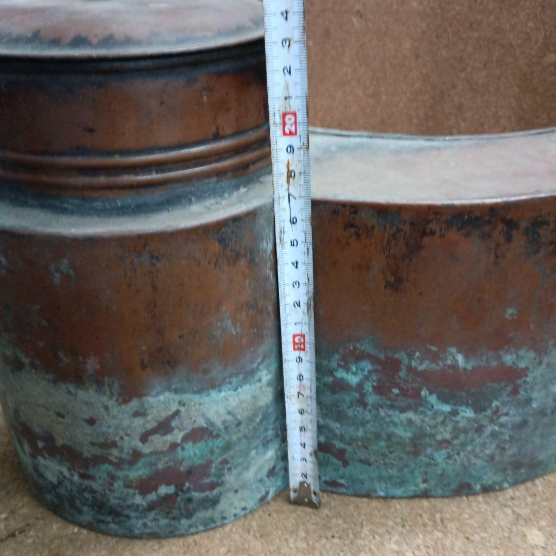 4483）燗銅壺（かんどうこ）丸型火鉢用 大型 現状漏れあり