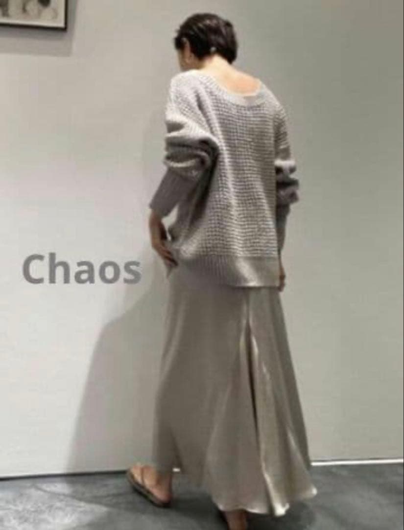 Chaos ラッドサテン フレアロングスカート Chaos]ドレープサテンスカート | KOBUNSHA SELECT SHOP | [Chaos