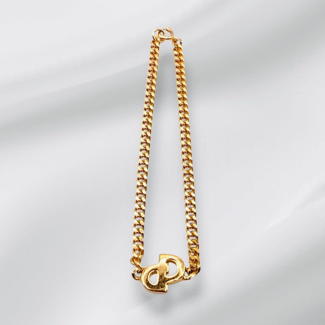 美品 Dior ディオール CDロゴ 喜平チェーン ブレスレット ヴィンテージ