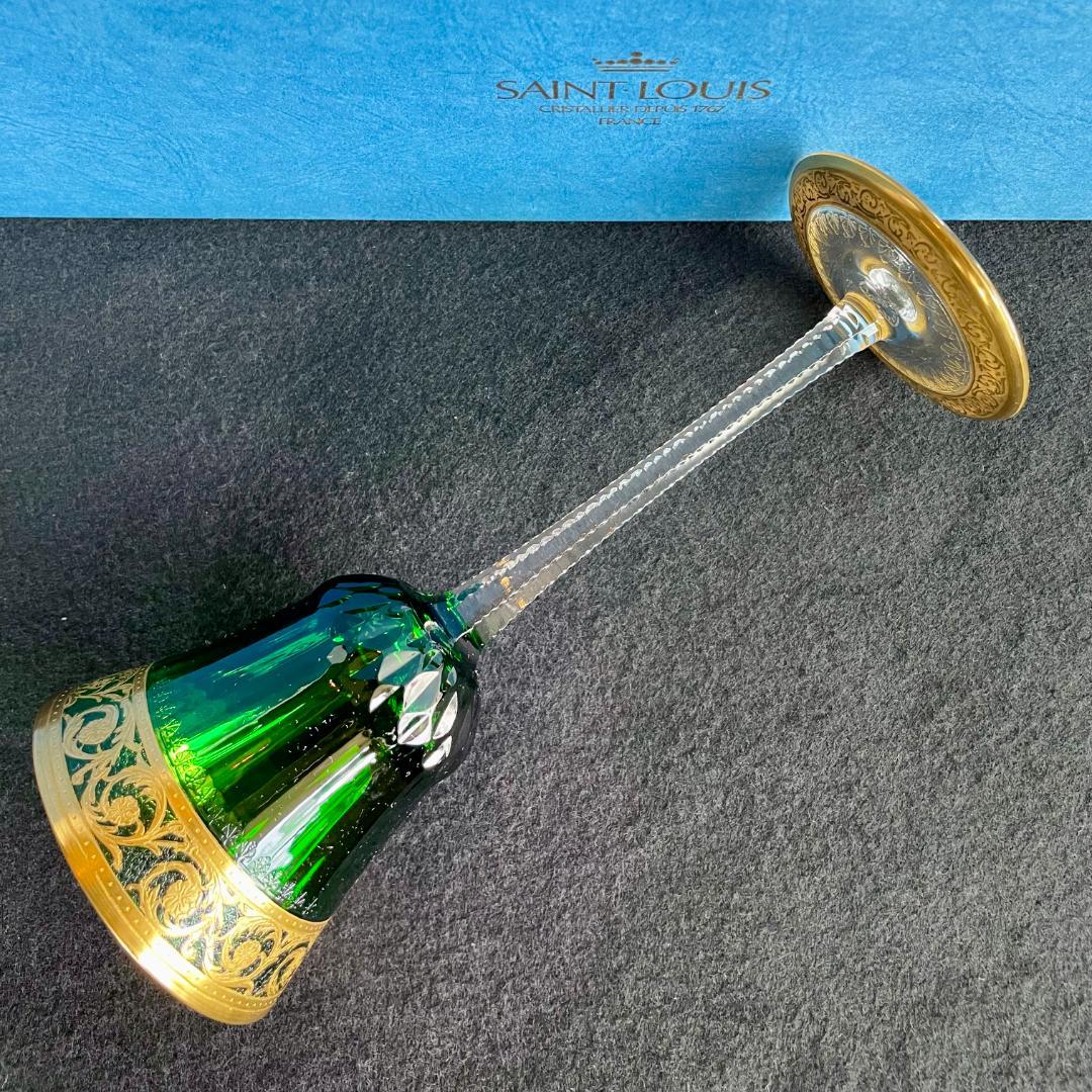 希少 フランス サンルイ シスル ティスル ホックワイングラス グリーン