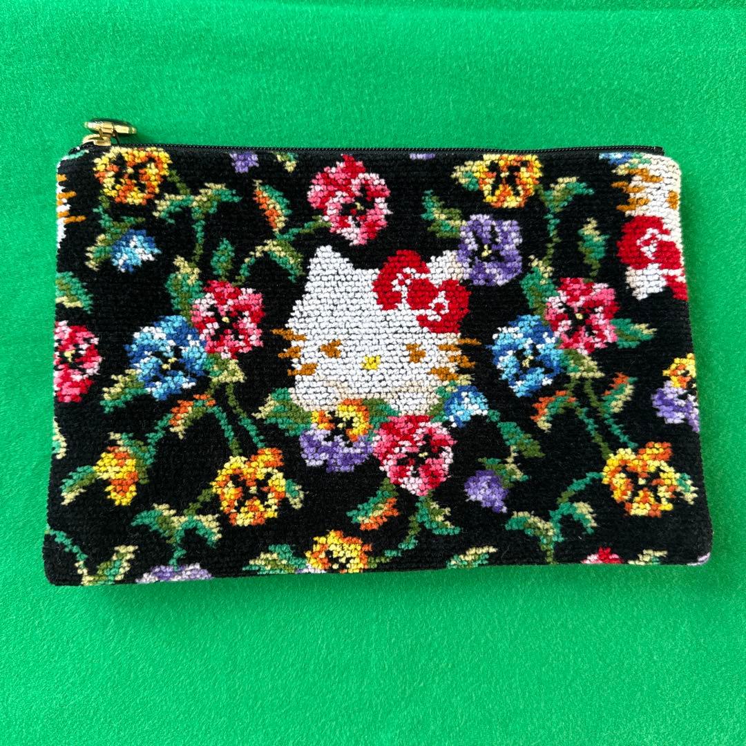 ハローキティ 花柄ポーチ FELLER 未使用 フェイラー FEILER HELLO KITTYハローキティ コラボ 舟形ポーチ