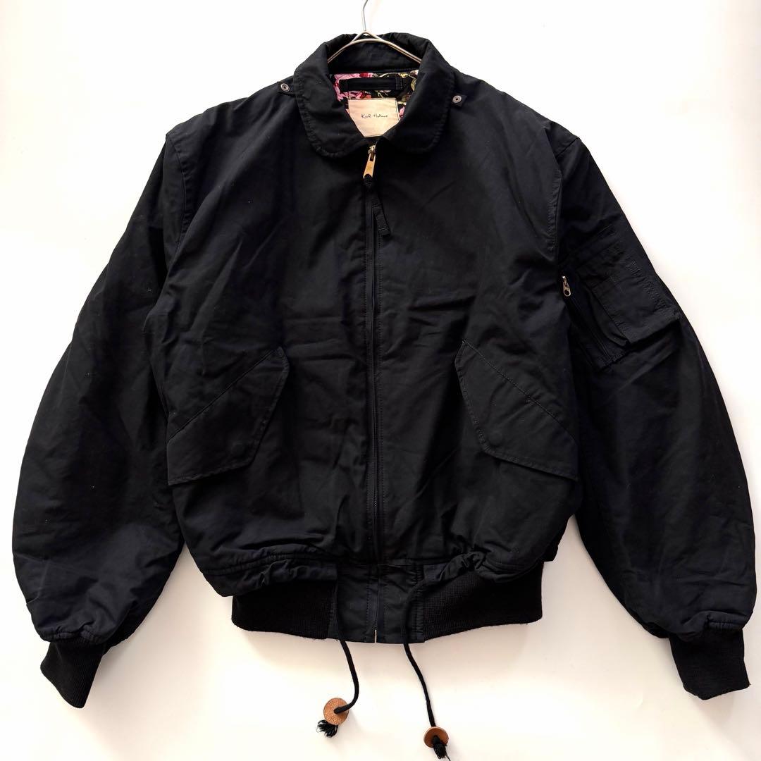 裏地花柄✨️カールヘルム フライトジャケット 金ジップ ブルゾン