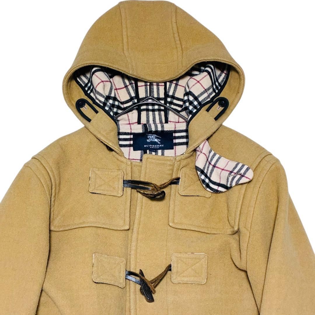 バーバリーロンドン 160 ダッフルコート キャメル ノバチェック