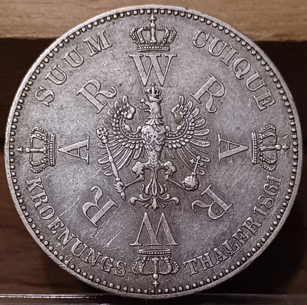 1861年ドイツ プロイセン王国 1ターラー銀貨 ヴィルヘルム1世