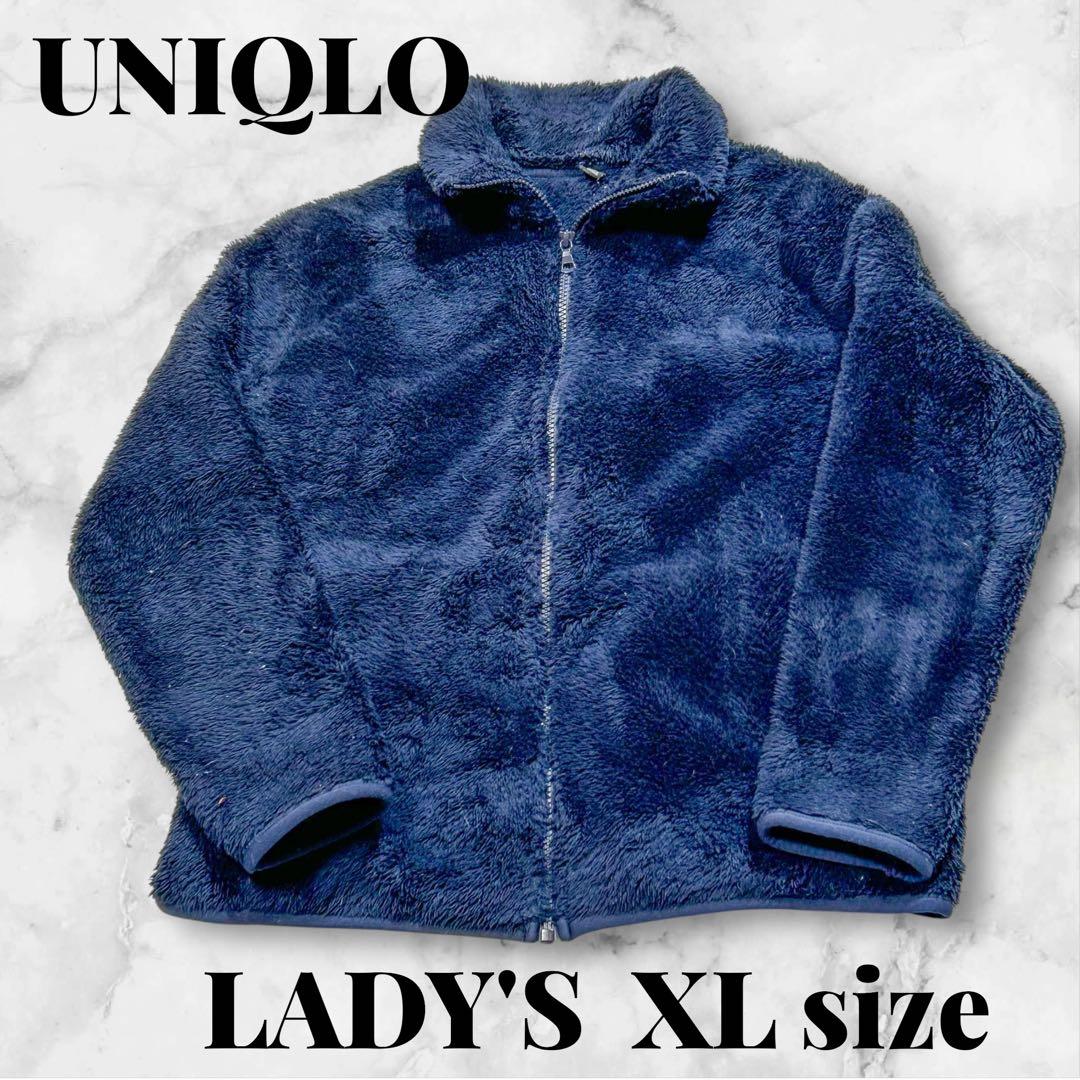 UNIQLO LADY'S XL size ボアフリースジャケット ネイビー - メルカリ