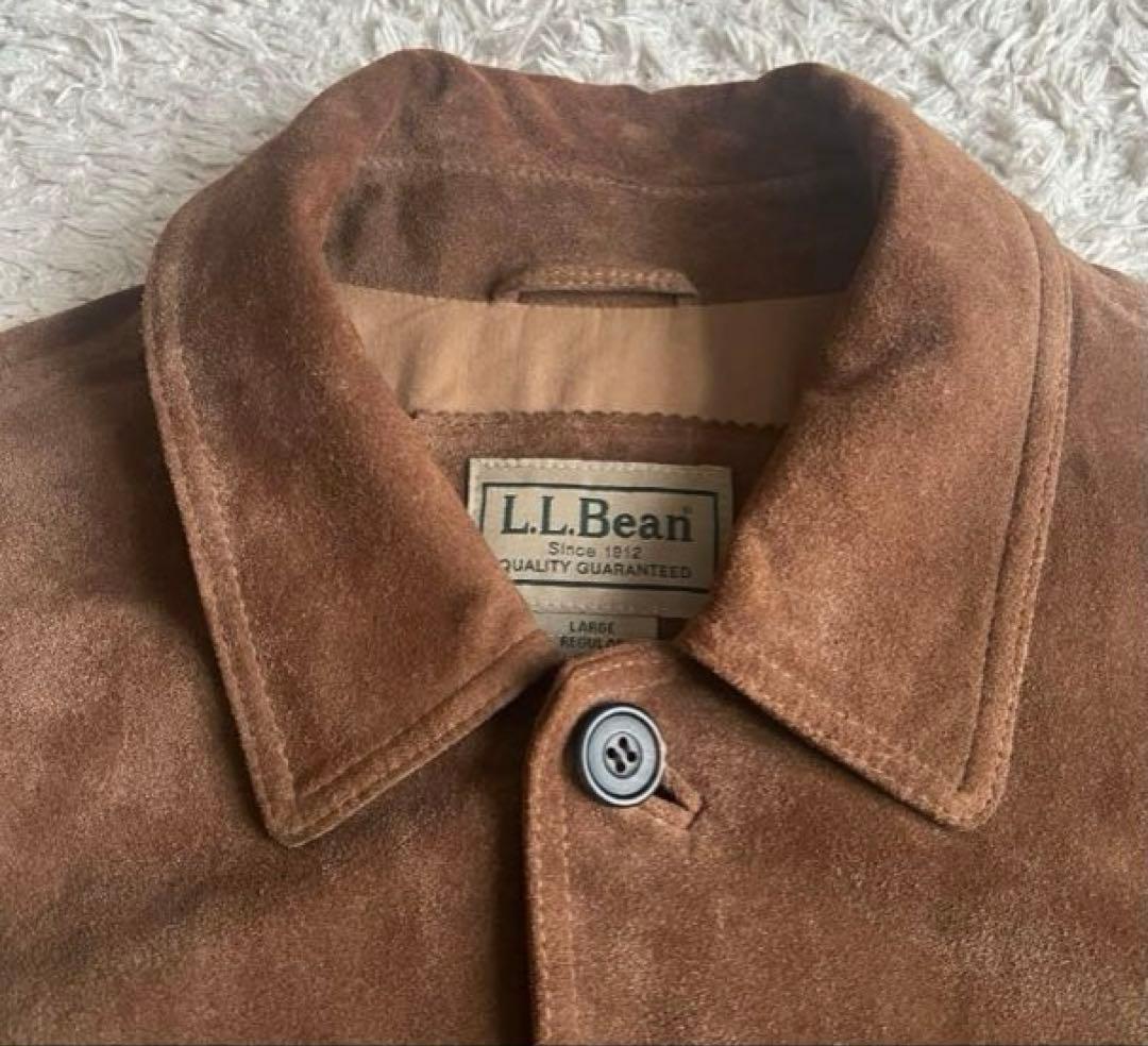 L.L.Bean　ブラウン スエード カバーオール Lサイズ