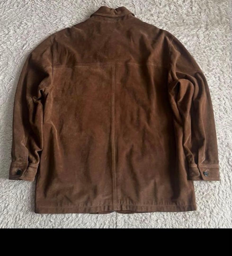 L.L.Bean　ブラウン スエード カバーオール Lサイズ