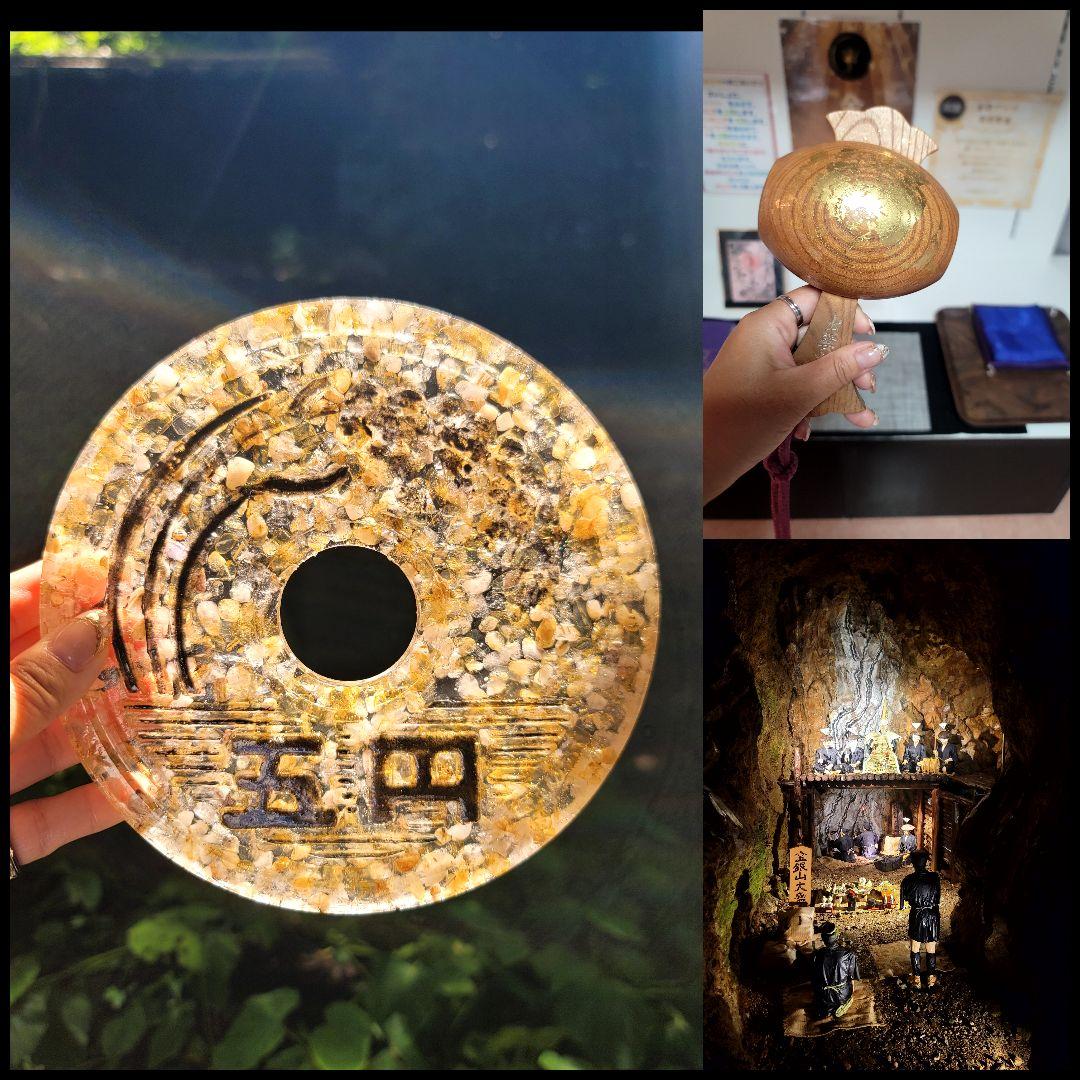 金山★富を蓄える財にご縁の五円プレートオルゴナイト 金運七万倍 進化形オルゴナイト八角形プレート』金運万倍波動玉20mm×7