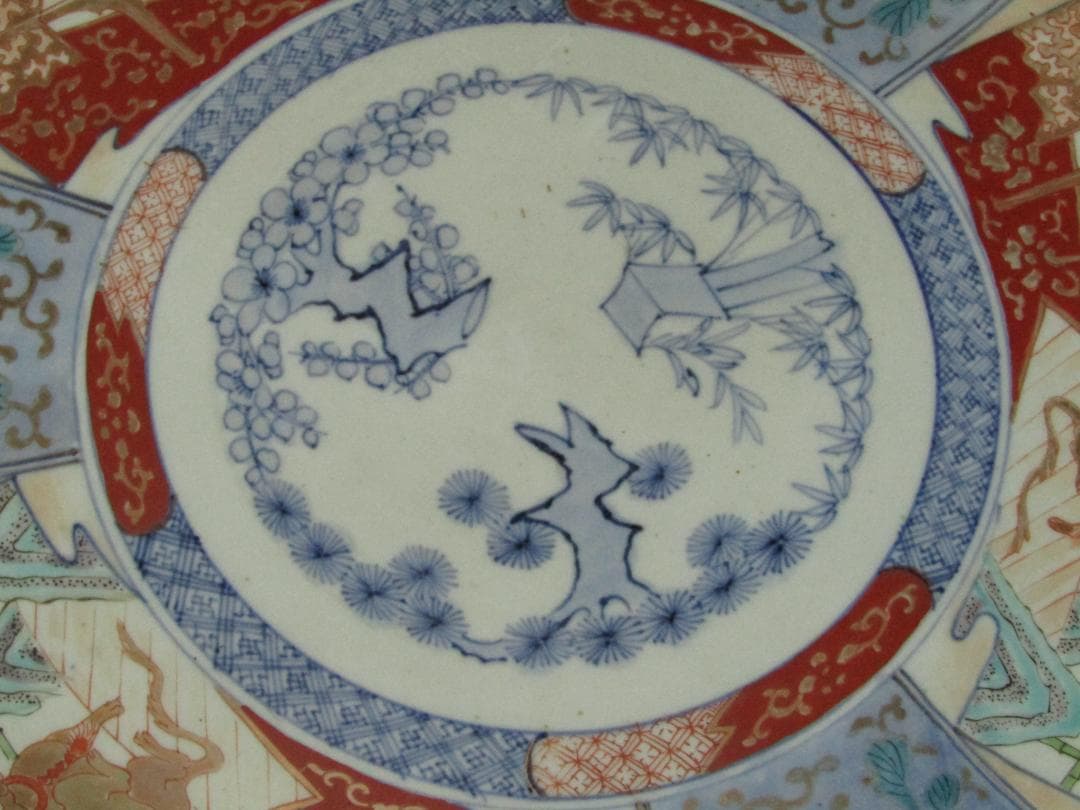 色絵 古伊万里 鳳凰・唐獅子図 一尺五寸大皿】 - メルカリ