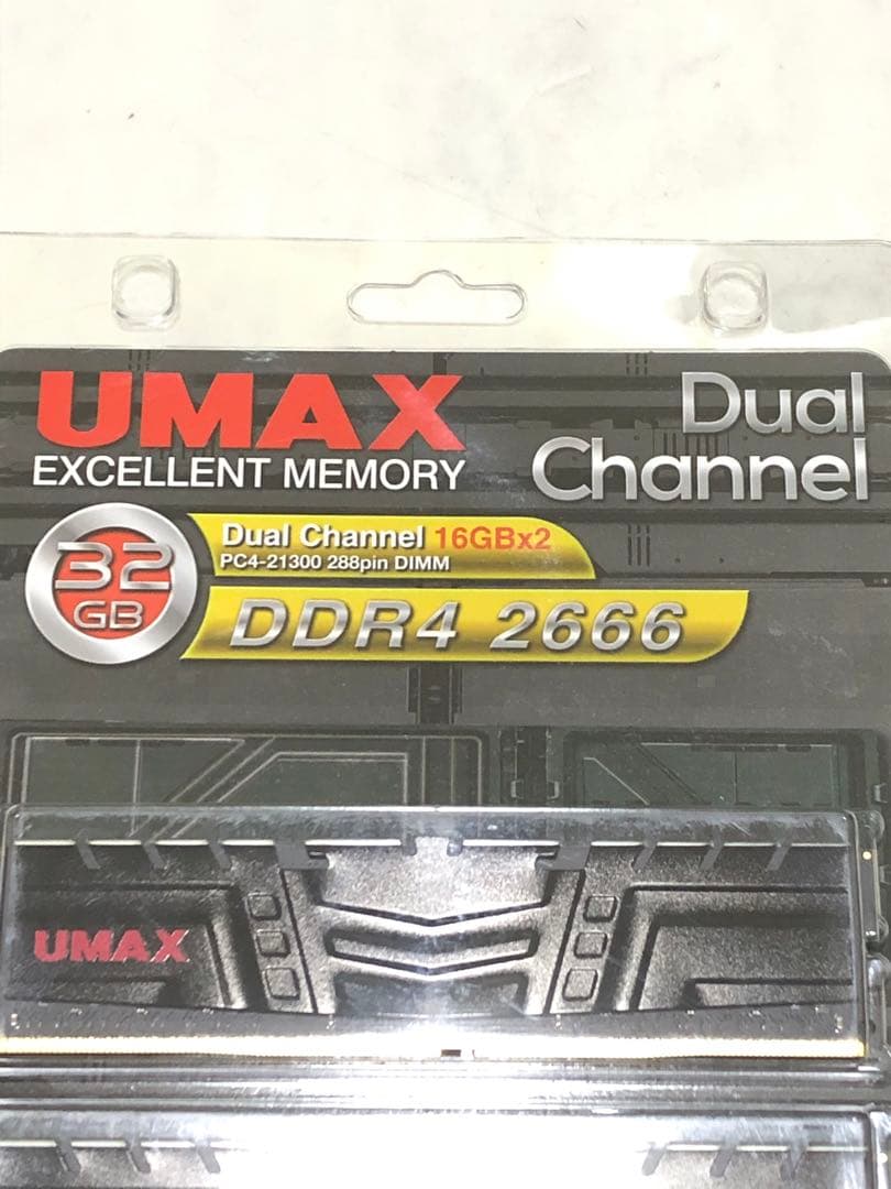 新品未開封 UMAX 32GB (16GB×2) DDR4 2666 メモリ - メルカリ