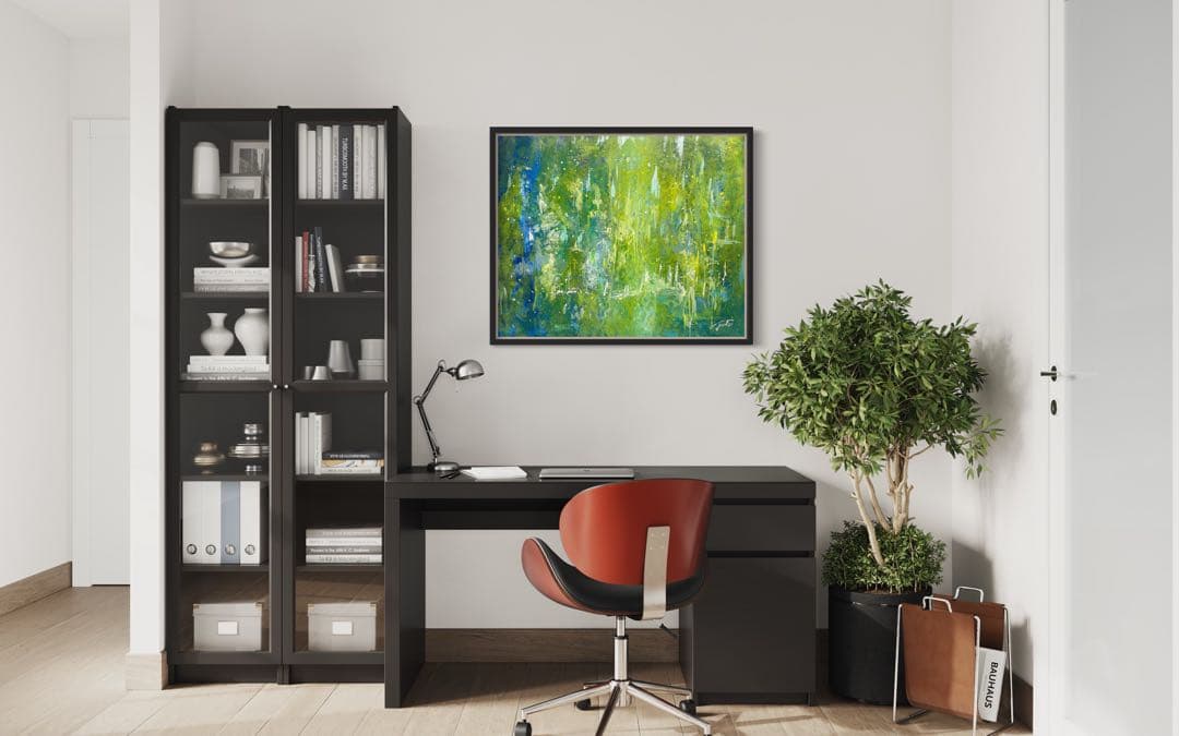 原画 73×60cm「美しき緑の星」現代アート 額縁付 - メルカリ