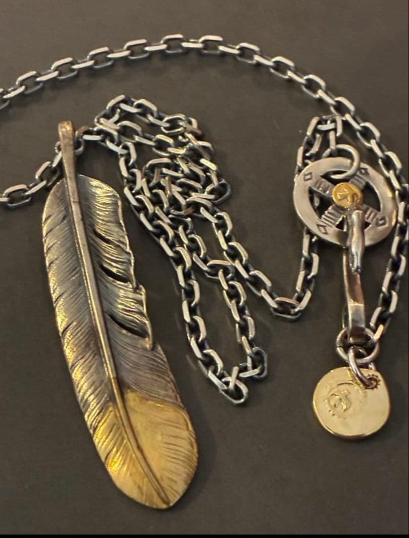 ゴローズ 先金特大フェザー 全金太陽メタル中 細角チェーンフック