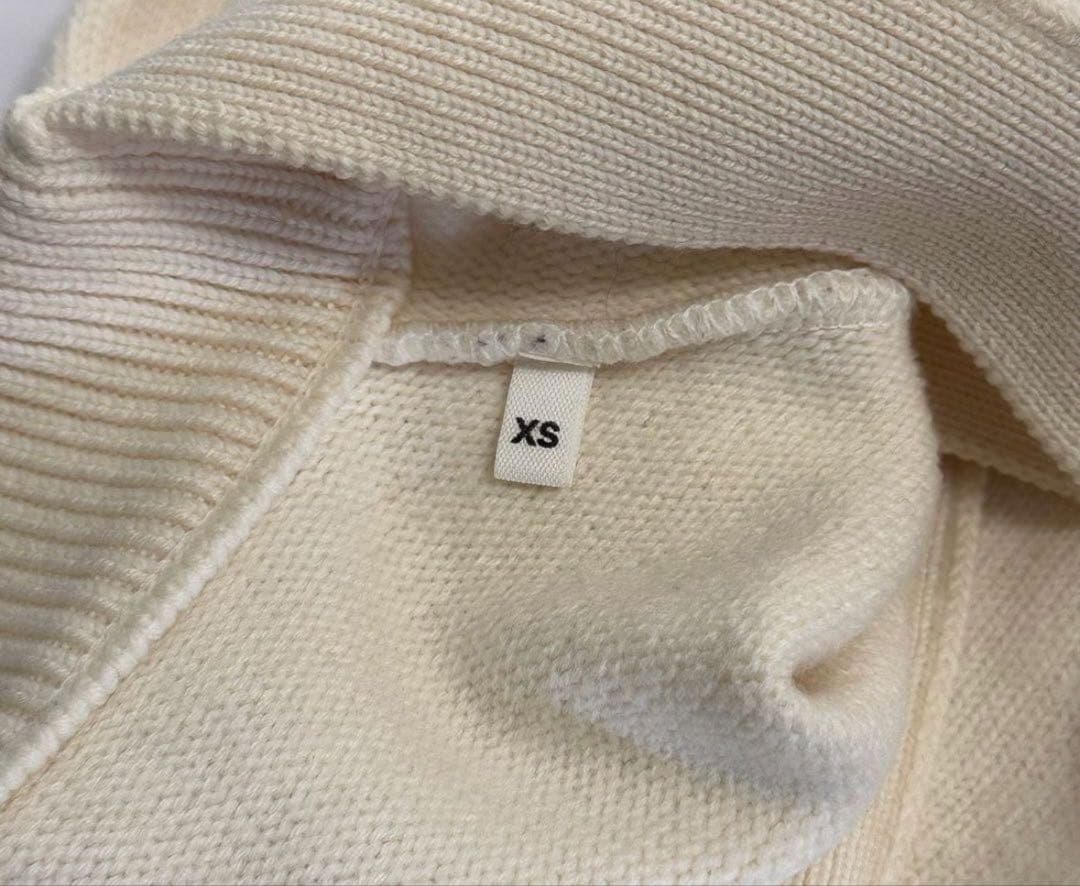 アミパリ☆カーディガン☆男女兼用☆ホワイト☆ハート☆ウール100%☆XS