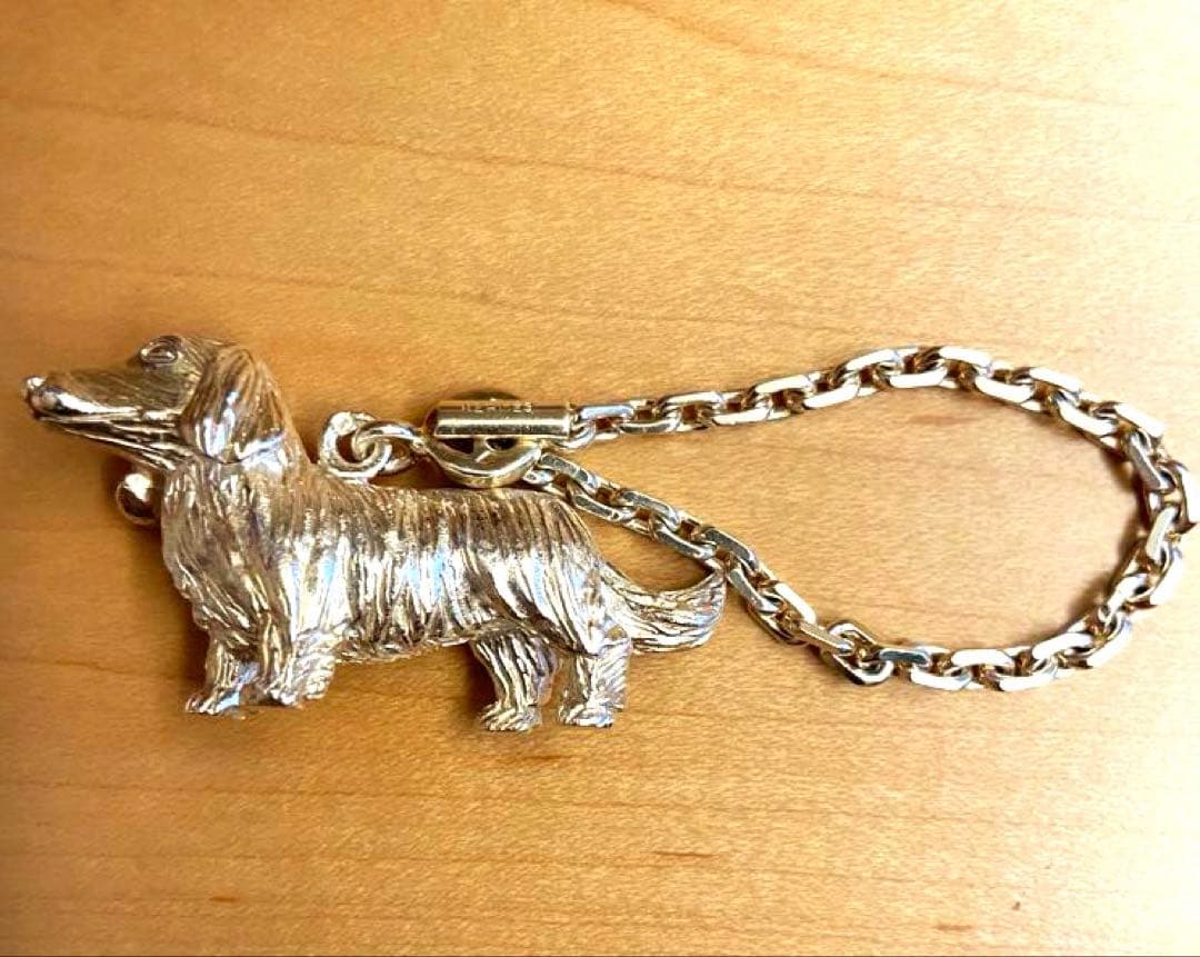希少 美品 箱付 エルメス ダックスフンド ヴィンテージ チャーム
