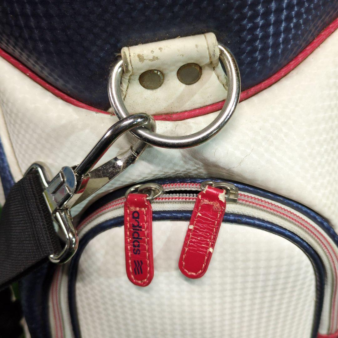 adidas ゴルフキャディバッグ オシャレなトリコロールカラー フード