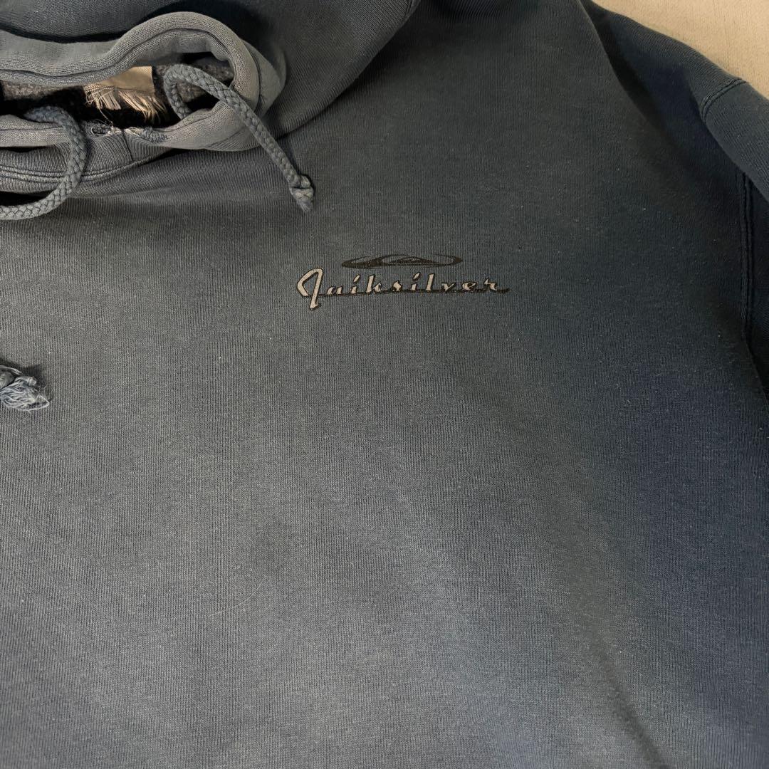 Old Quiksilver パーカー フェード バックロゴ オールドスケート