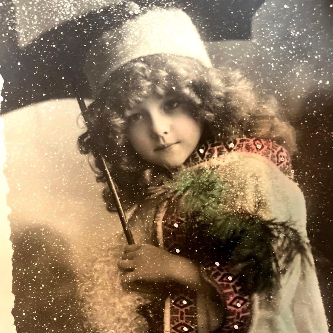 フランスアンティークポストカード 傘をさすエレンちゃん - メルカリ