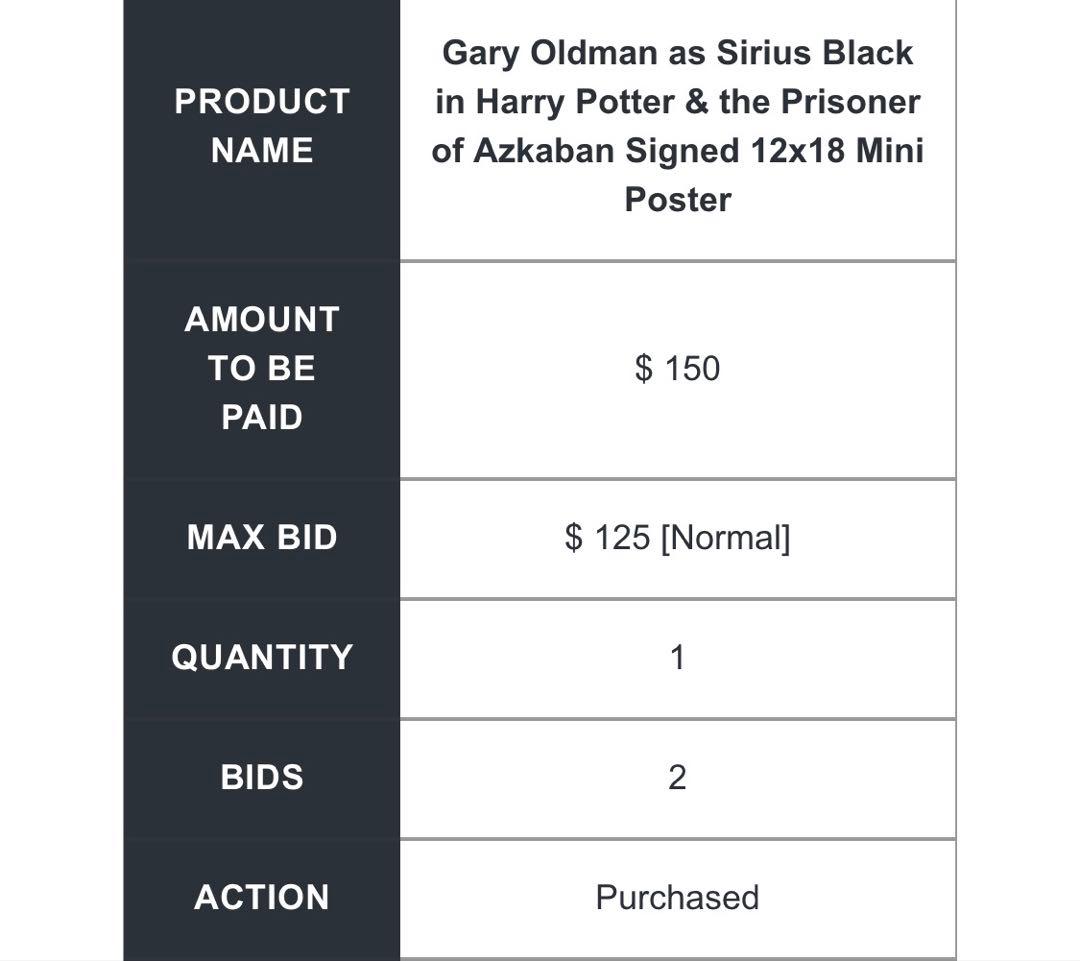 [認証付き]ゲイリーオールドマン氏直筆サイン入りキャラポスターシリウス・ブラック