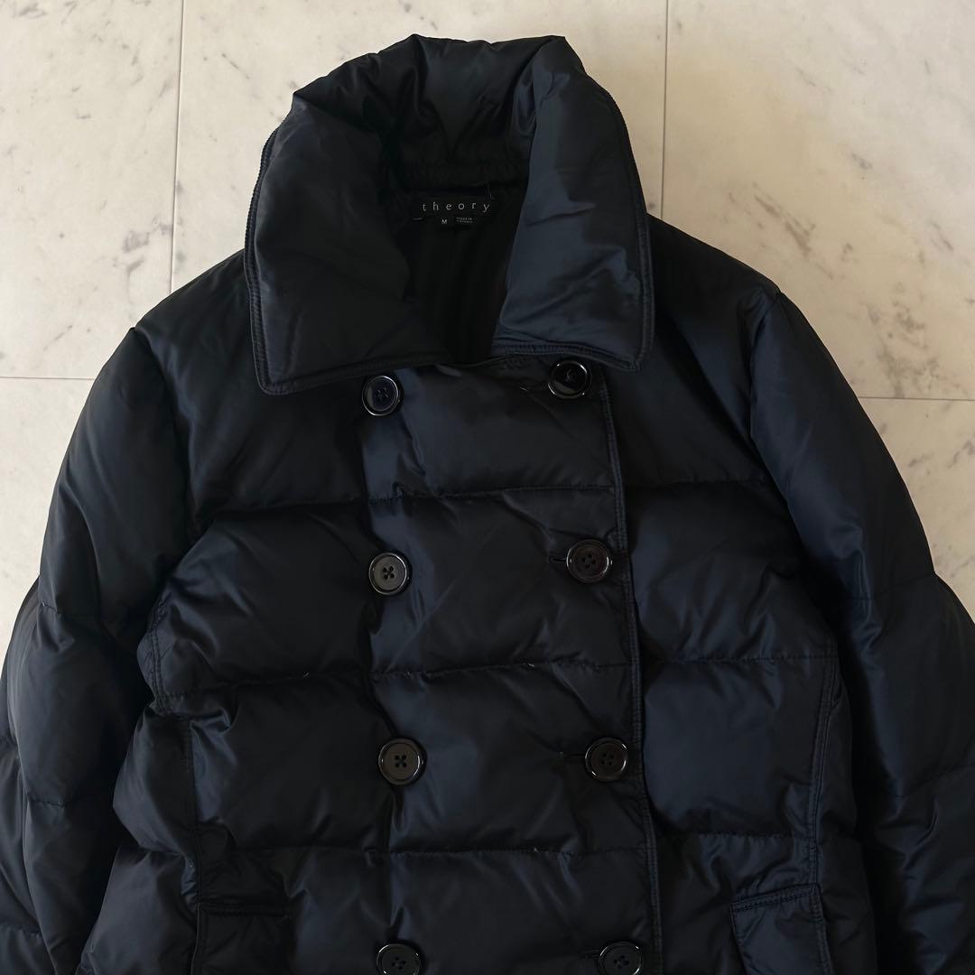 極美品＊セオリー Theory ダブルブレスト ダウンコート 黒 ブラック M