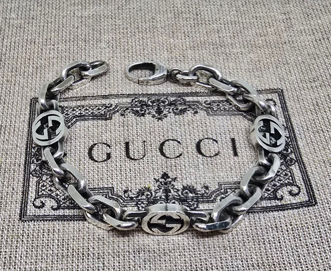 人気品】GUCCI インターロッキング チェーン ブレスレット 16号 - メルカリ