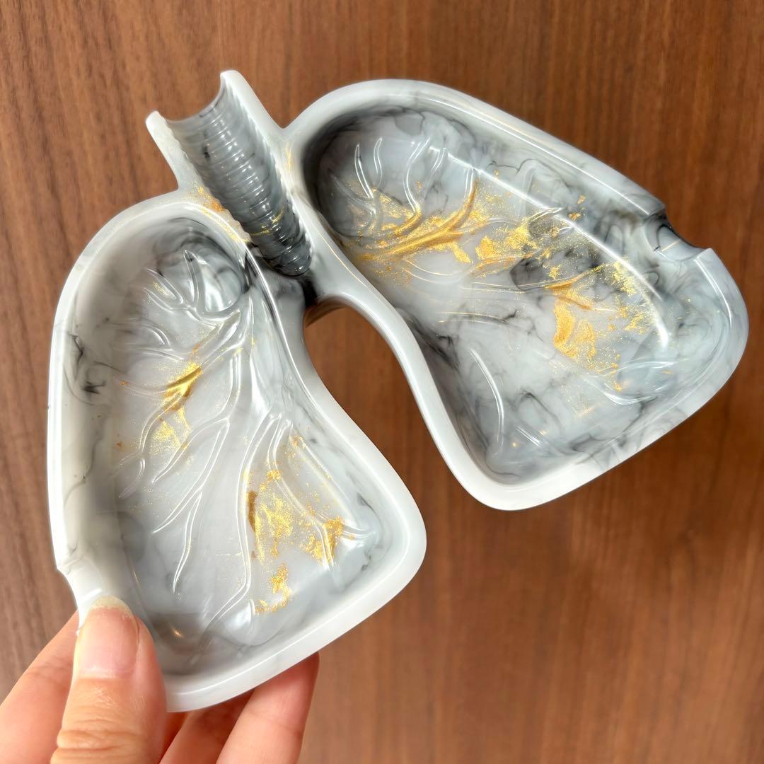レジン 肺の形の小物入れ・灰皿（肺皿） 大理石風 - メルカリ