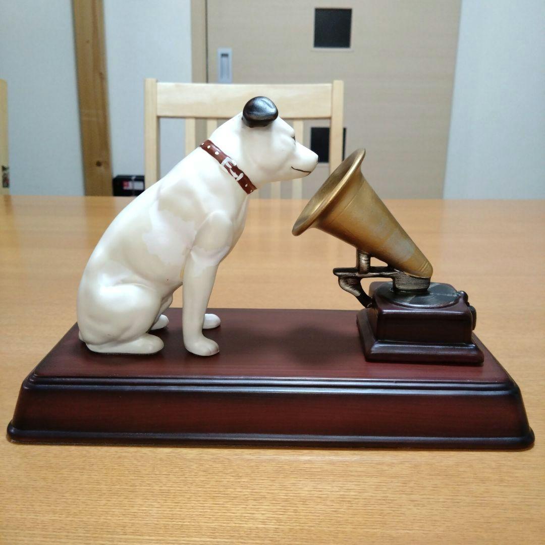 【昭和レトロ】◆ビクター犬◆蓄音機とニッパー台座付◆陶器製◆超稀少◆アンティーク