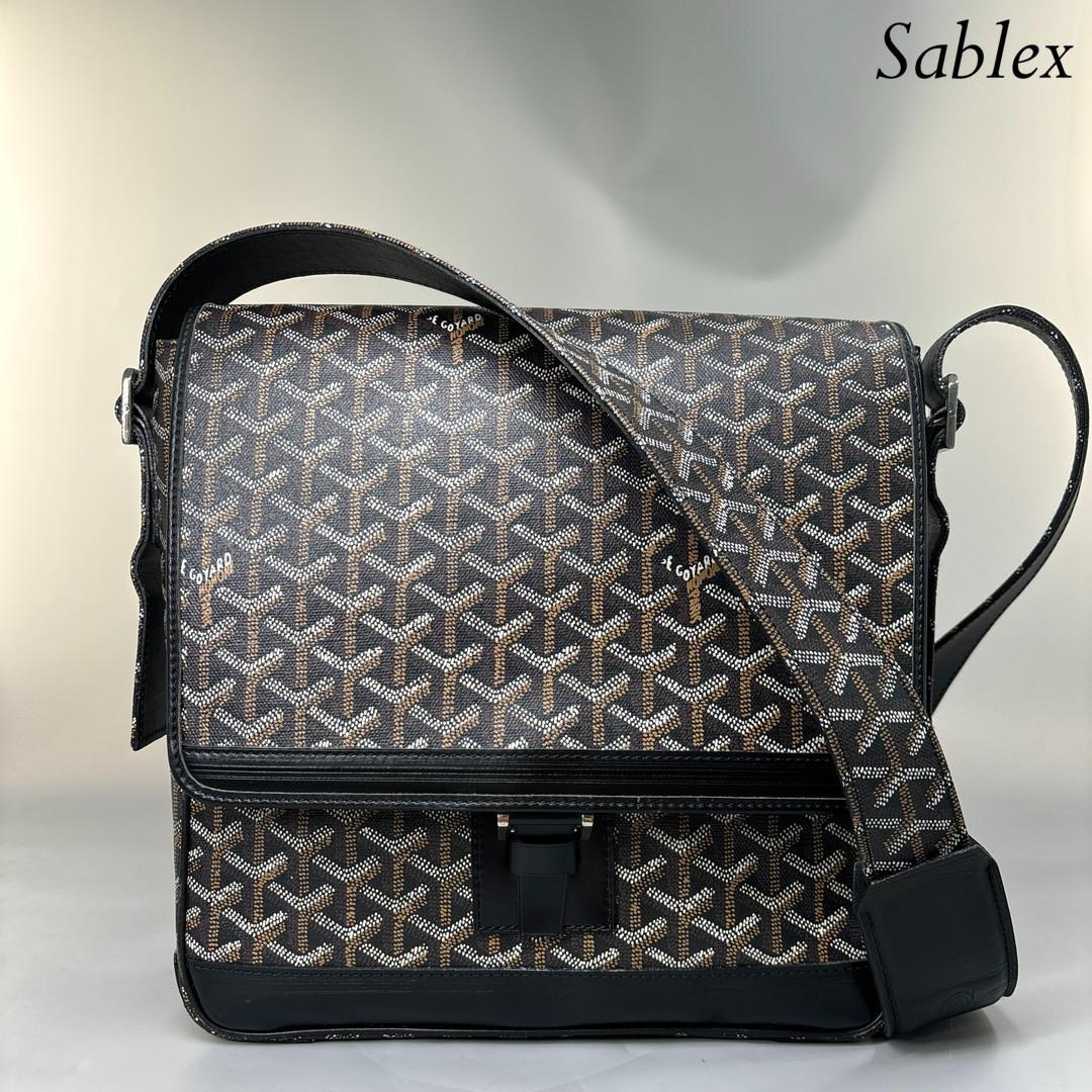 【超極美品】ゴヤール グランブルー MM ショルダーバッグ クロスボディバッグ ゴヤール GOYARD グランブルーMM ブラック シルバー金具 ゴヤール