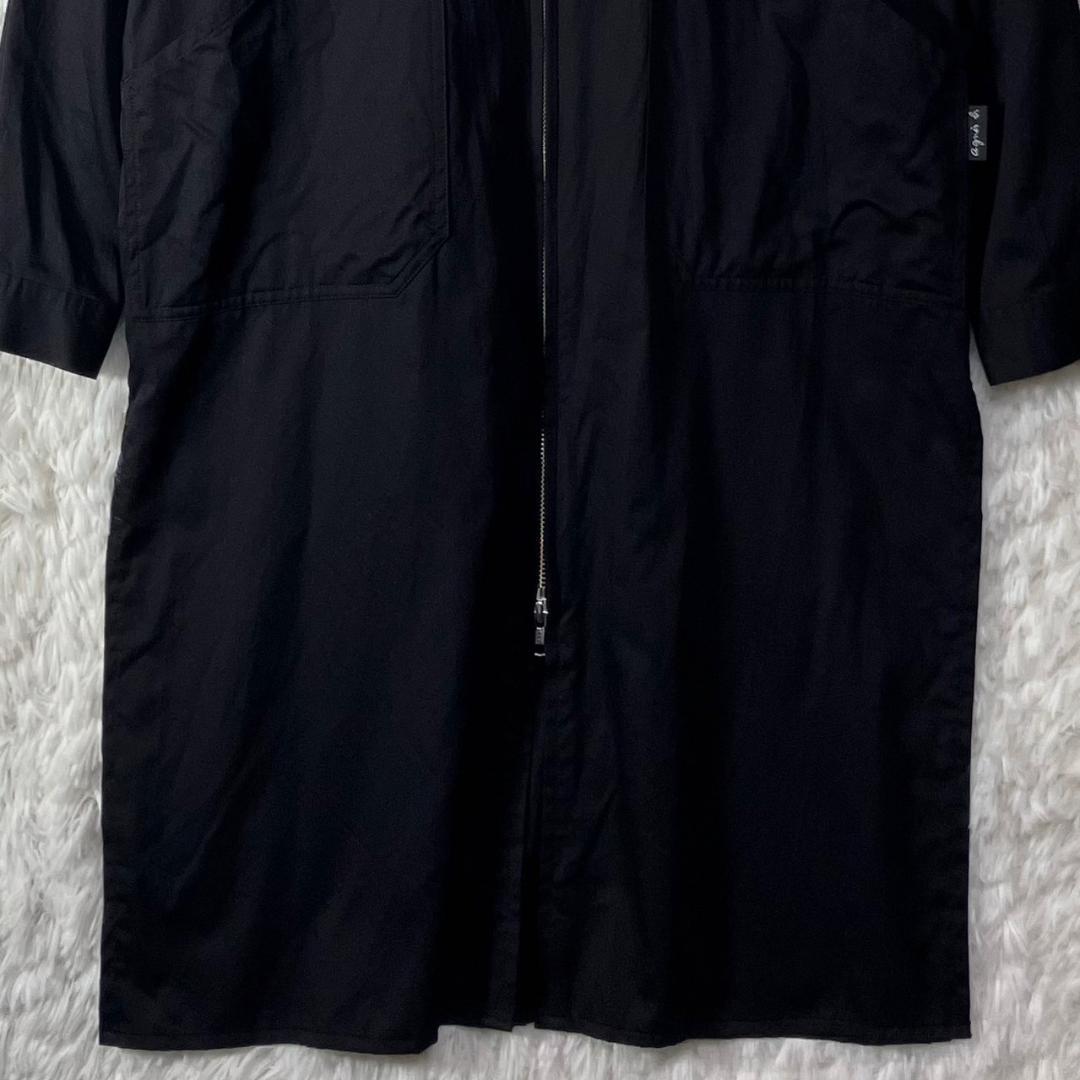 美品 アニエスベーオム ロングコート ジャケット ジップ コットン 日本