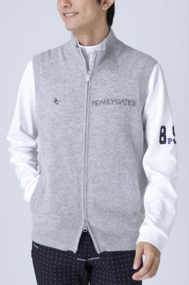 22様未使用級 パーリーゲイツ 現行 カシミヤ ジップニットベスト 定価