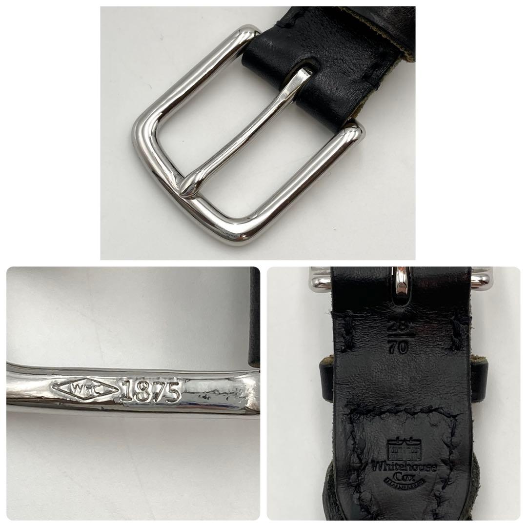 極美品✨ ホワイトハウスコックス メッシュベルト 黒 レザー 28/70
