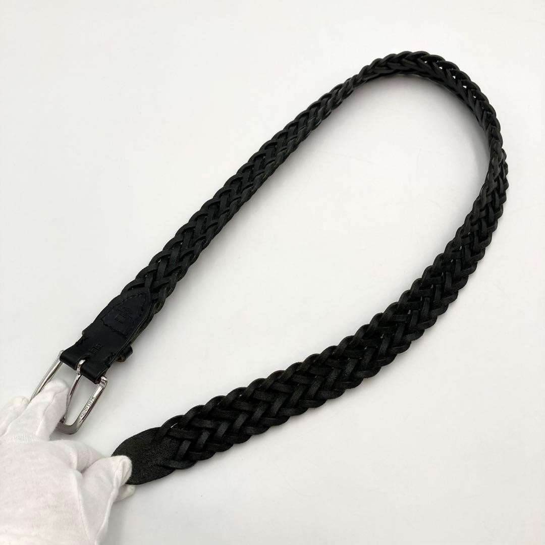 極美品✨ ホワイトハウスコックス メッシュベルト 黒 レザー 28/70