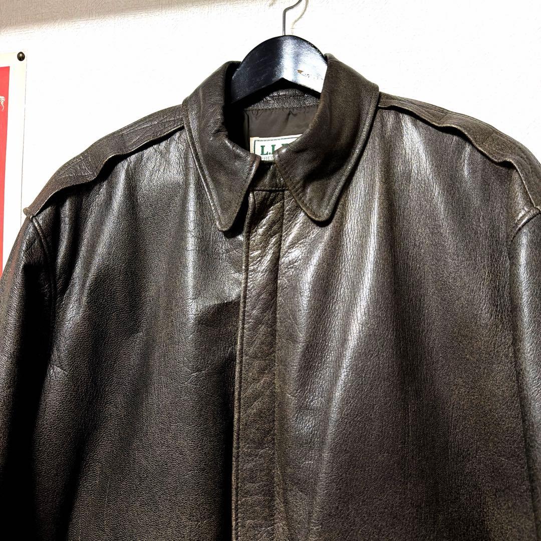 9*u様 美品 80s L.L.BEAN A-2 ジャケット　A2 44 レザー