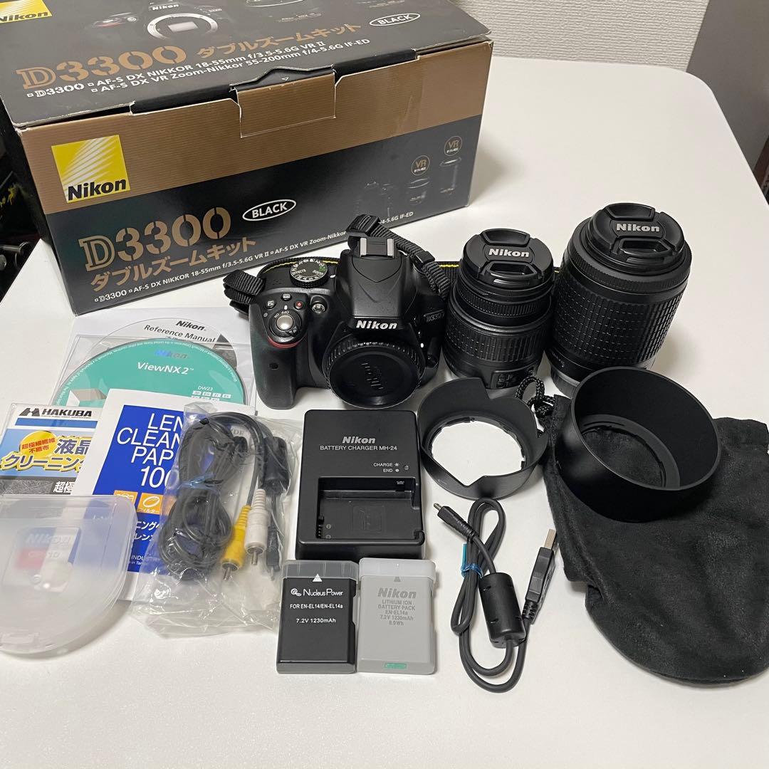 【美品】Nikon ニコン　D3300 ダブルズームキット デジタル一眼 Amazon | Nikon デジタル一眼レフカメラ D3300 ダブルズームキット