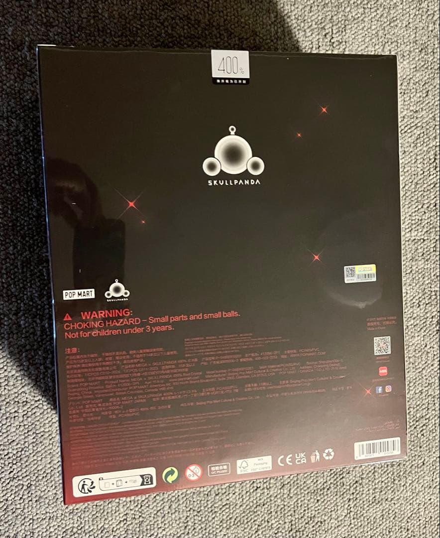 その他 POPMART MEGA SKULLPANDA 400% Red Crystal