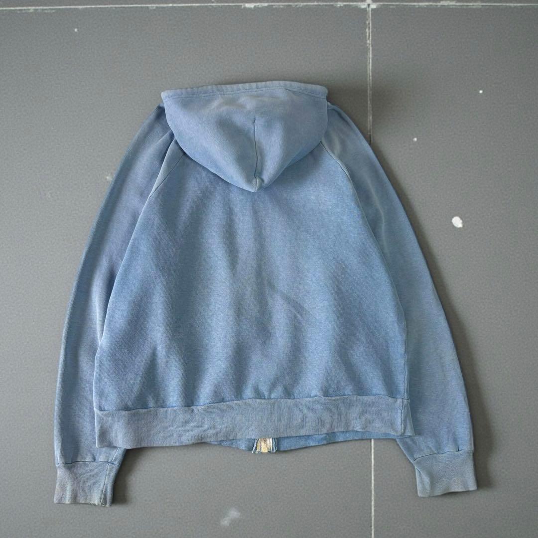 雰囲気抜群フェード最高70'sビンテージジップアップパーカーアルミ