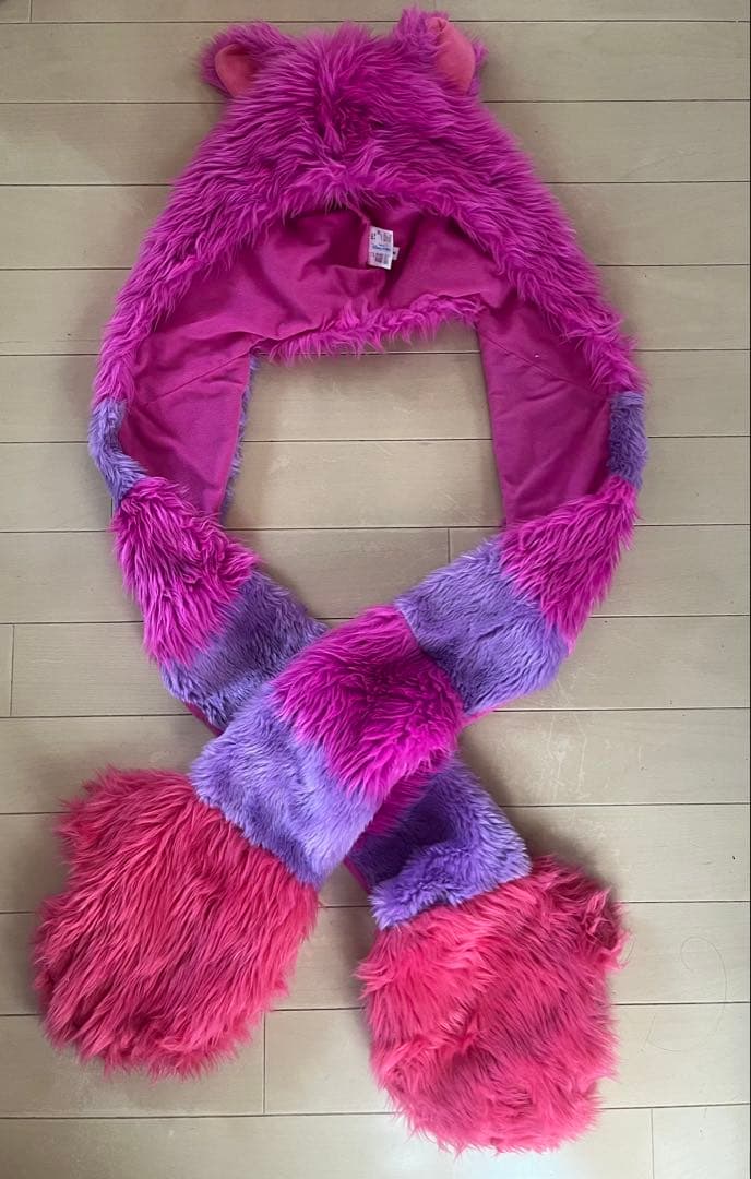 美品 ディズニーリゾート 限定ファンキャップ チシャ猫 マフラー帽子